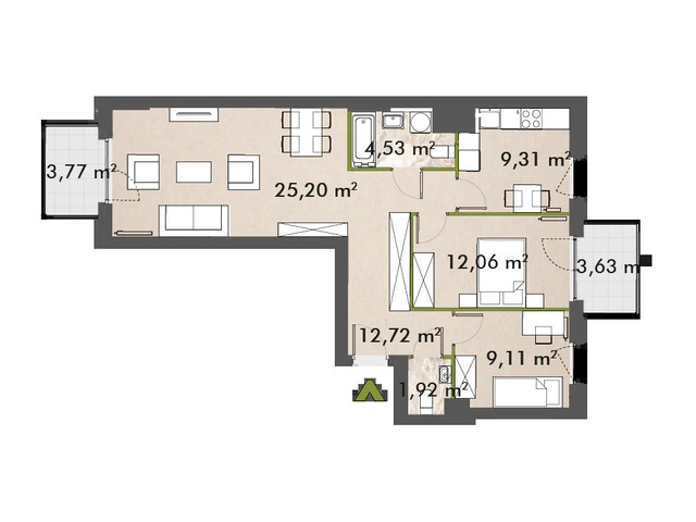 Mieszkanie w inwestycji XYZ Place, symbol 30/XY-F1.D.02.01 » nportal.pl