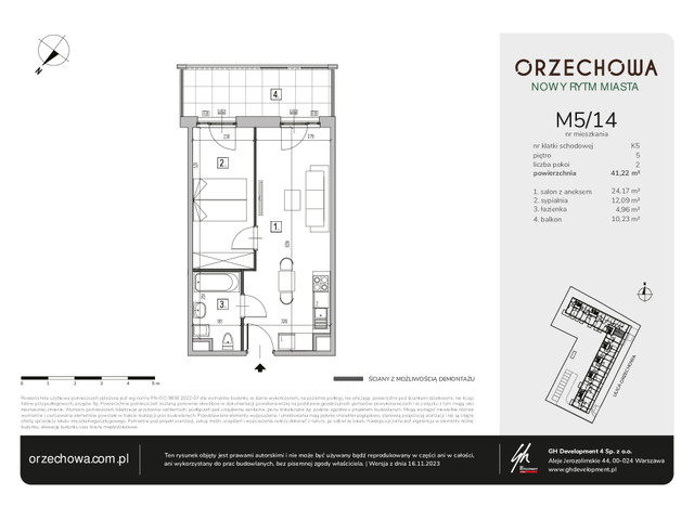 Mieszkanie w inwestycji Orzechowa, symbol M5/14 » nportal.pl