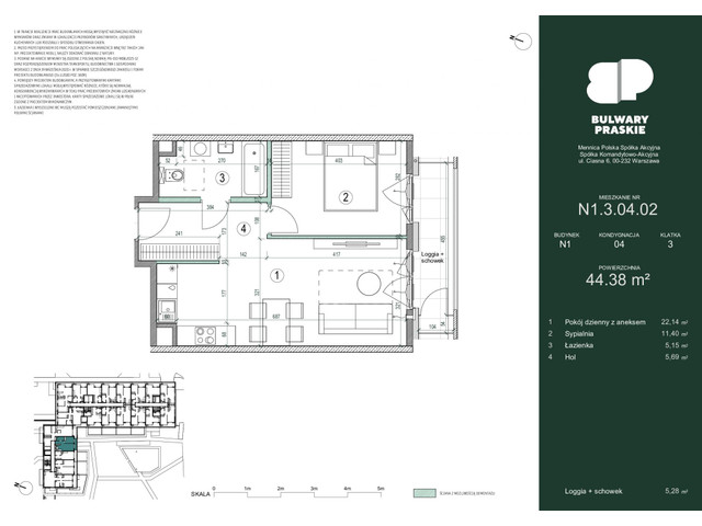 Mieszkanie w inwestycji Bulwary Praskie, symbol N1.3.04.02 » nportal.pl