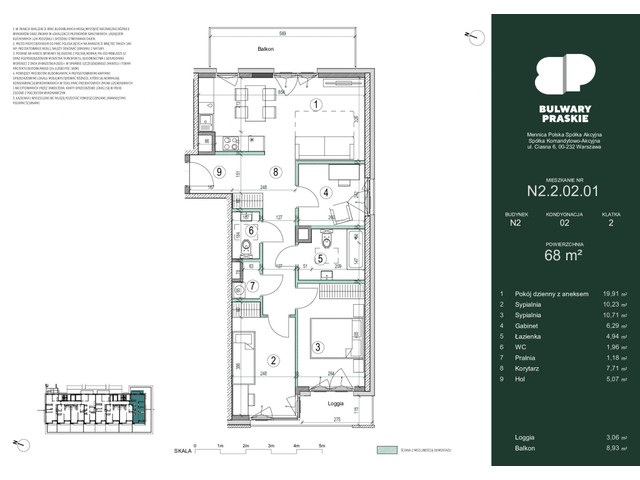 Mieszkanie w inwestycji Bulwary Praskie, symbol N2.2.02.01 » nportal.pl