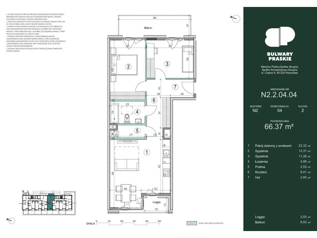 Mieszkanie w inwestycji Bulwary Praskie, symbol N2.2.04.04 » nportal.pl