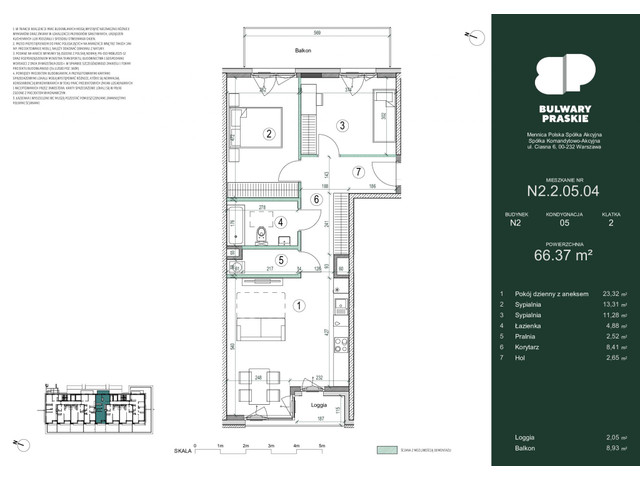 Mieszkanie w inwestycji Bulwary Praskie, symbol N2.2.05.04 » nportal.pl