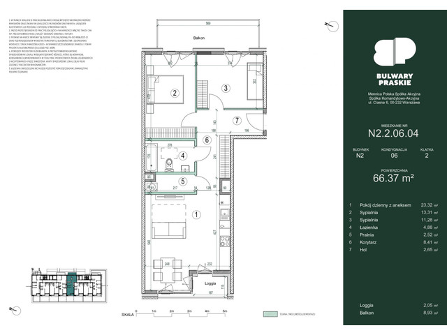 Mieszkanie w inwestycji Bulwary Praskie, symbol N2.2.06.04 » nportal.pl
