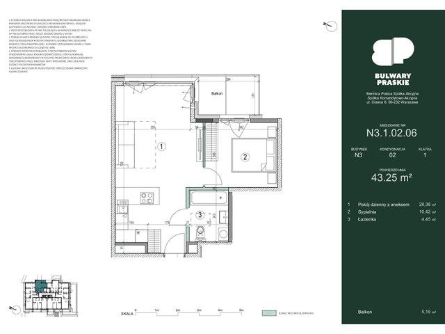 Mieszkanie w inwestycji Bulwary Praskie, symbol N3.1.02.06 » nportal.pl