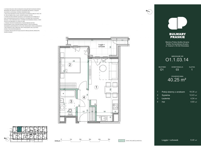 Mieszkanie w inwestycji Bulwary Praskie, symbol O1.1.03.14 » nportal.pl