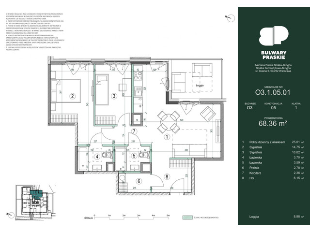 Mieszkanie w inwestycji Bulwary Praskie, symbol O3.1.05.01 » nportal.pl