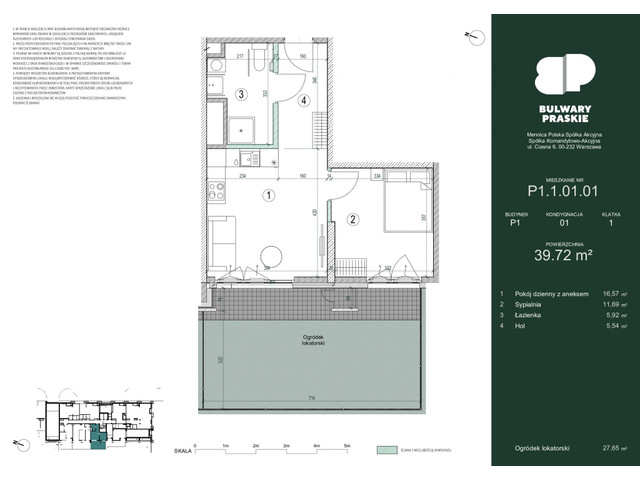 Mieszkanie w inwestycji Bulwary Praskie, symbol P1.1.01.01 » nportal.pl