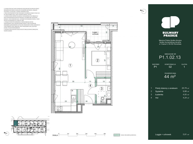 Mieszkanie w inwestycji Bulwary Praskie, symbol P1.1.02.13 » nportal.pl