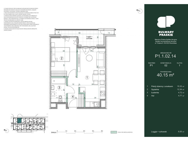 Mieszkanie w inwestycji Bulwary Praskie, symbol P1.1.02.14 » nportal.pl