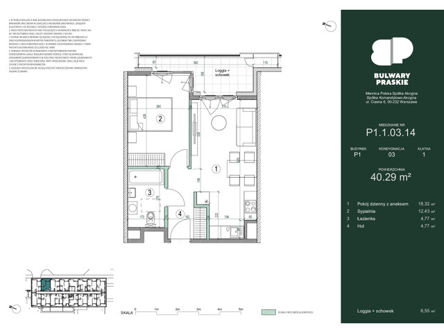 Mieszkanie w inwestycji Bulwary Praskie, symbol P1.1.03.14 » nportal.pl