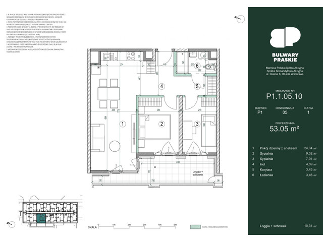 Mieszkanie w inwestycji Bulwary Praskie, symbol P1.1.05.10 » nportal.pl