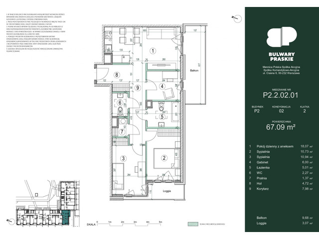 Mieszkanie w inwestycji Bulwary Praskie, symbol P2.2.02.01 » nportal.pl