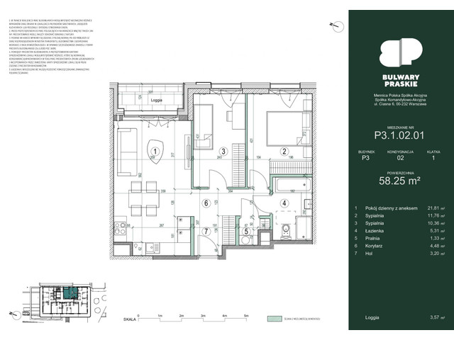 Mieszkanie w inwestycji Bulwary Praskie, symbol P3.1.02.01 » nportal.pl