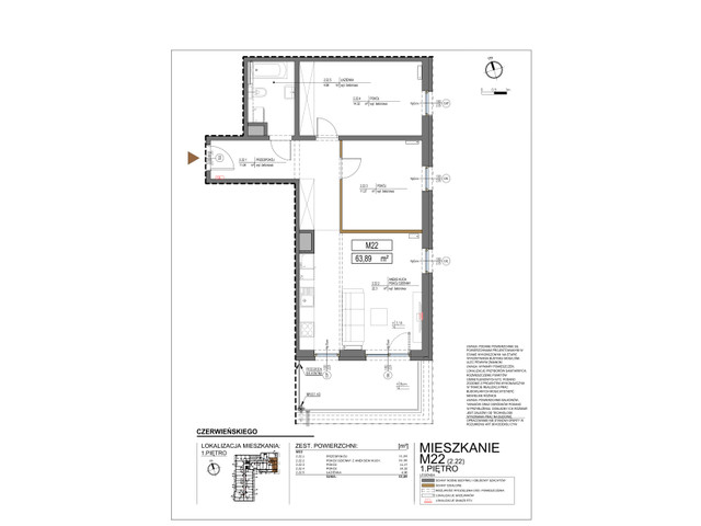 Mieszkanie w inwestycji Czerwieńskiego 3, symbol 22 » nportal.pl