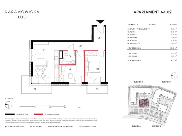 Mieszkanie w inwestycji Naramowicka 100, symbol A-A4.02 » nportal.pl