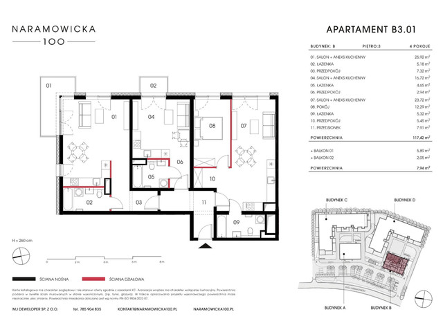 Mieszkanie w inwestycji Naramowicka 100, symbol B-B3.01 » nportal.pl