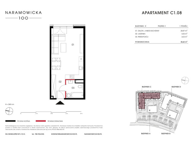 Mieszkanie w inwestycji Naramowicka 100, symbol C-C1.08 » nportal.pl