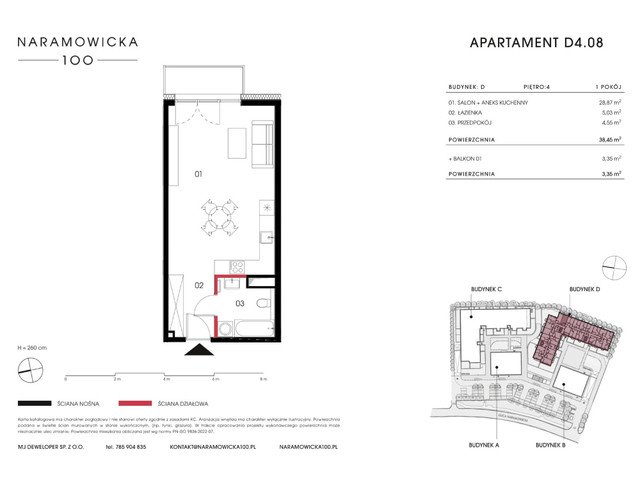 Mieszkanie w inwestycji Naramowicka 100, symbol D-D4.08 » nportal.pl