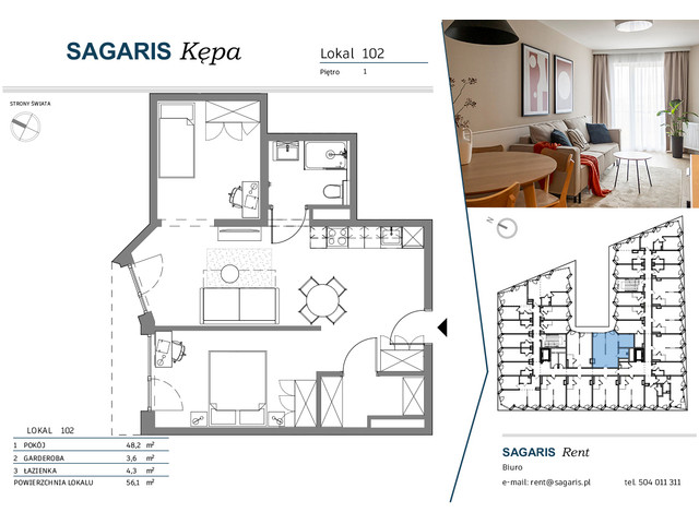 Komercyjne w inwestycji SAGARIS KĘPA, budynek Grand Suite, symbol 102 » nportal.pl