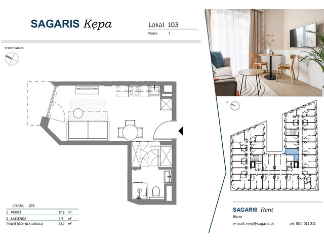 Komercyjne w inwestycji SAGARIS KĘPA, budynek Deluxe Studio, symbol 103 » nportal.pl