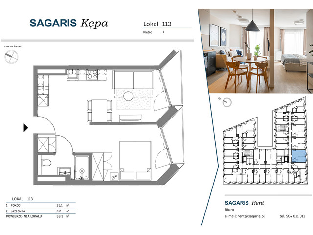 Komercyjne w inwestycji SAGARIS KĘPA, budynek Smart Suite, symbol 113 » nportal.pl