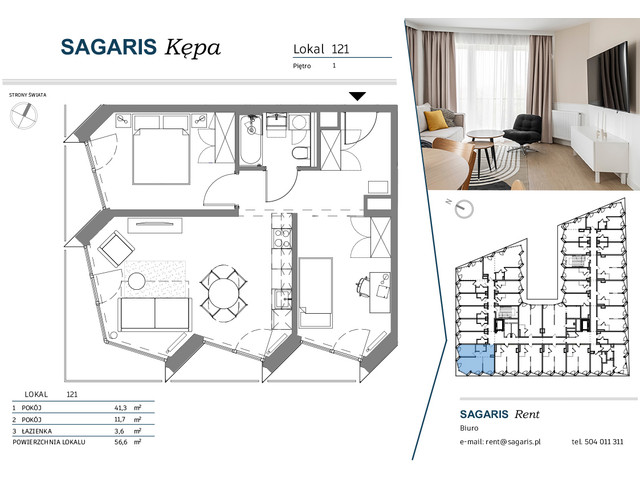 Komercyjne w inwestycji SAGARIS KĘPA, budynek Grand Suite, symbol 121 » nportal.pl