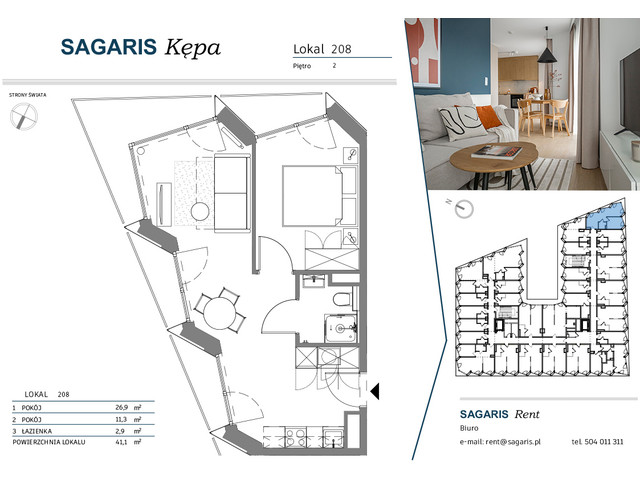 Komercyjne w inwestycji SAGARIS KĘPA, budynek Comfort Suite, symbol 208 » nportal.pl