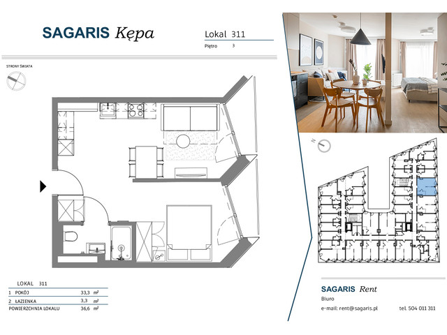 Komercyjne w inwestycji SAGARIS KĘPA, budynek Smart Suite, symbol 311 » nportal.pl