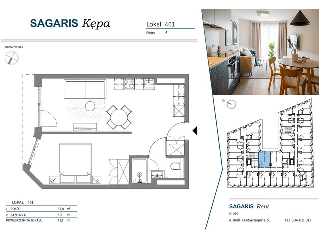 Komercyjne w inwestycji SAGARIS KĘPA, budynek Smart Suite, symbol 401 » nportal.pl