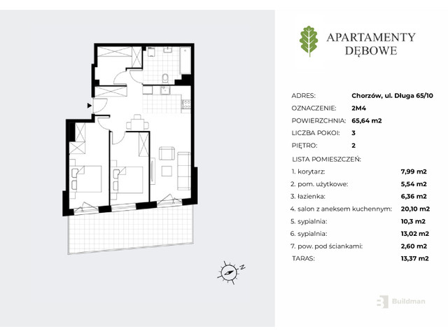 Mieszkanie w inwestycji Apartamenty Dębowe, symbol 2M4 » nportal.pl