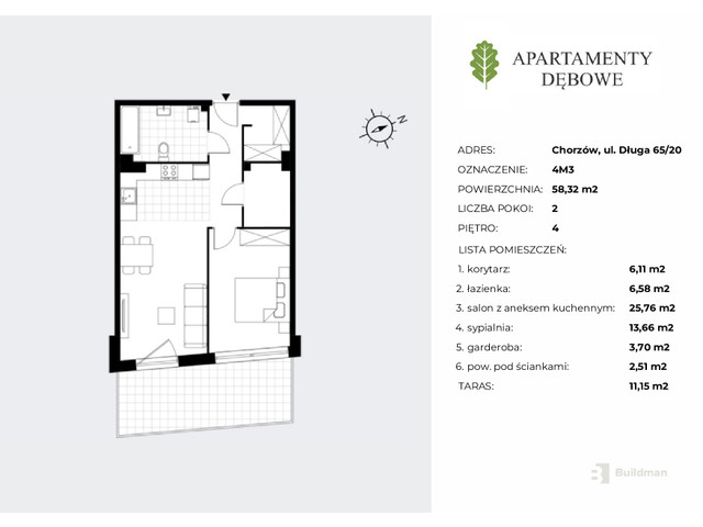 Mieszkanie w inwestycji Apartamenty Dębowe, symbol 4M3 » nportal.pl