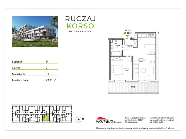 Mieszkanie w inwestycji RUCZAJ KORSO ETAP III, symbol D31 » nportal.pl