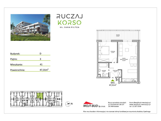 Mieszkanie w inwestycji RUCZAJ KORSO ETAP III, symbol D41 » nportal.pl