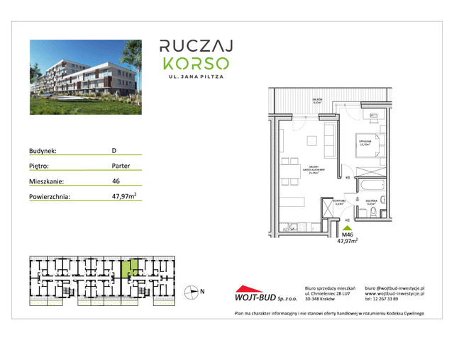 Mieszkanie w inwestycji RUCZAJ KORSO ETAP III, symbol D46 » nportal.pl