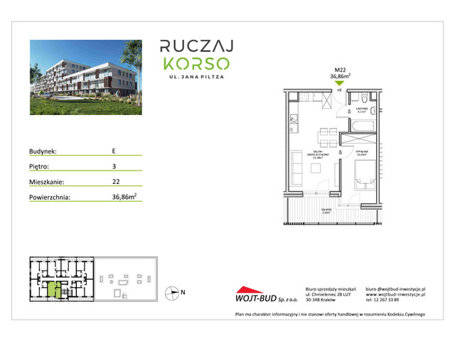 Mieszkanie w inwestycji RUCZAJ KORSO ETAP III, symbol E22 » nportal.pl