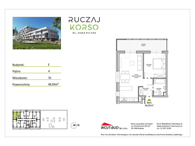 Mieszkanie w inwestycji RUCZAJ KORSO ETAP III, symbol E31 » nportal.pl