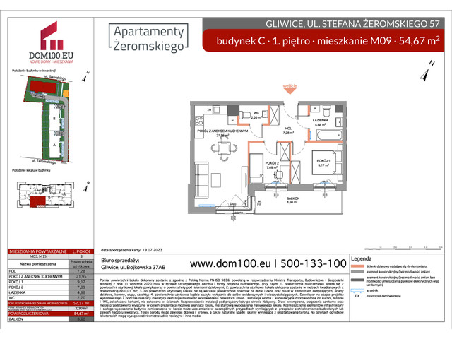 Mieszkanie w inwestycji APARTAMENTY ŻEROMSKIEGO, symbol C09 » nportal.pl