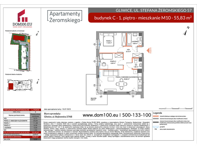 Mieszkanie w inwestycji APARTAMENTY ŻEROMSKIEGO, symbol C10 » nportal.pl