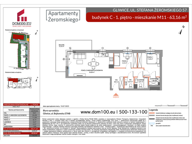 Mieszkanie w inwestycji APARTAMENTY ŻEROMSKIEGO, symbol C11 » nportal.pl