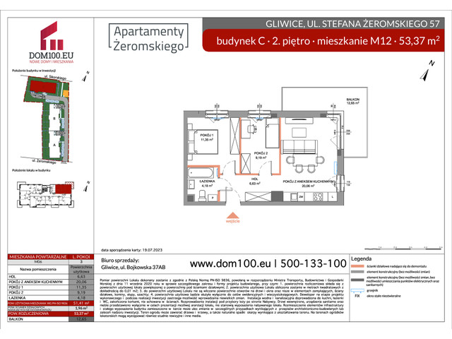 Mieszkanie w inwestycji APARTAMENTY ŻEROMSKIEGO, symbol C12 » nportal.pl