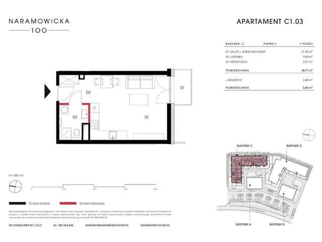 Mieszkanie w inwestycji Naramowicka 100, symbol C1.03 » nportal.pl