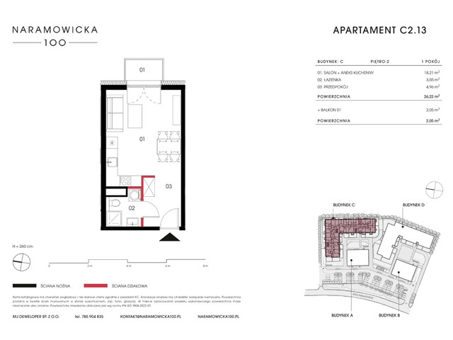 Mieszkanie w inwestycji Naramowicka 100, symbol C2.13 » nportal.pl