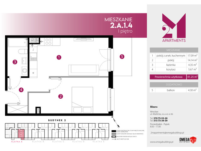 Mieszkanie w inwestycji 2M Apartments, symbol 2.A.1.4 » nportal.pl