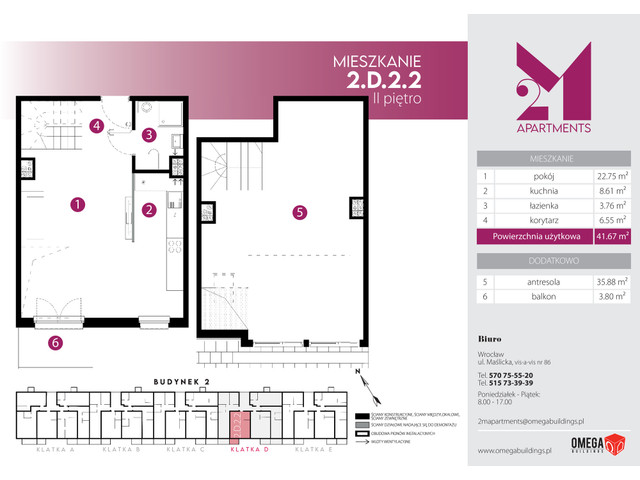 Mieszkanie w inwestycji 2M Apartments, symbol 2.D.2.2 » nportal.pl