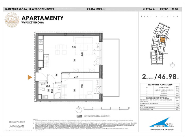 Mieszkanie w inwestycji Apartamenty Wypoczynkowa, symbol 20 » nportal.pl