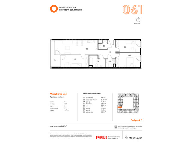 Mieszkanie w inwestycji Miasto Polskich Mistrzów Olimpijskich , symbol B/02/02/B061 » nportal.pl