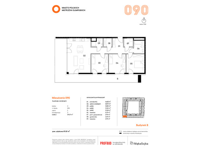 Mieszkanie w inwestycji Miasto Polskich Mistrzów Olimpijskich , symbol B/03/02/C090 » nportal.pl