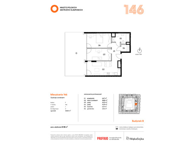 Mieszkanie w inwestycji Miasto Polskich Mistrzów Olimpijskich , symbol B/06/01/F146 » nportal.pl