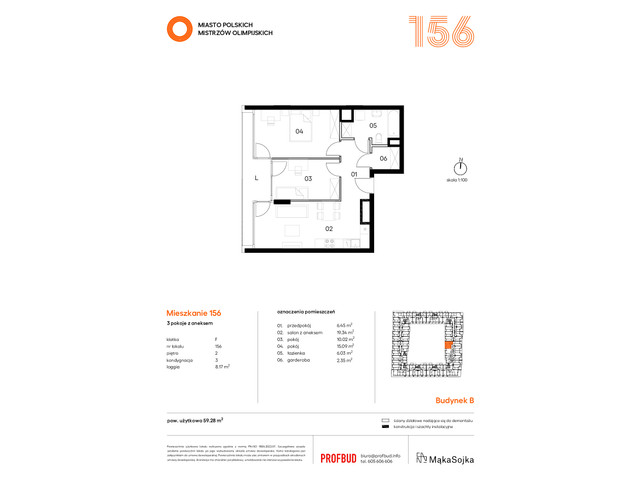 Mieszkanie w inwestycji Miasto Polskich Mistrzów Olimpijskich , symbol B/06/02/F156 » nportal.pl