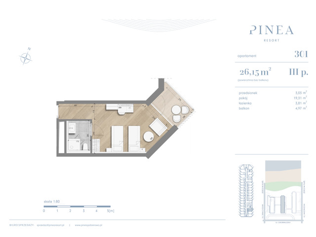 Mieszkanie w inwestycji PINEA Resort | Apartamenty inwestycyj..., symbol 301 » nportal.pl